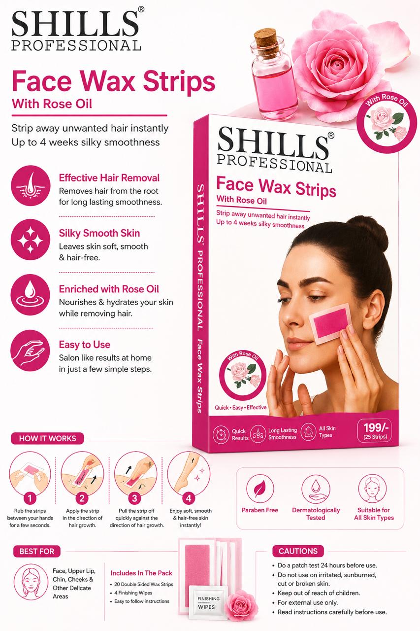 SHILLS FACE WAX STRIPS ( ROSE )
