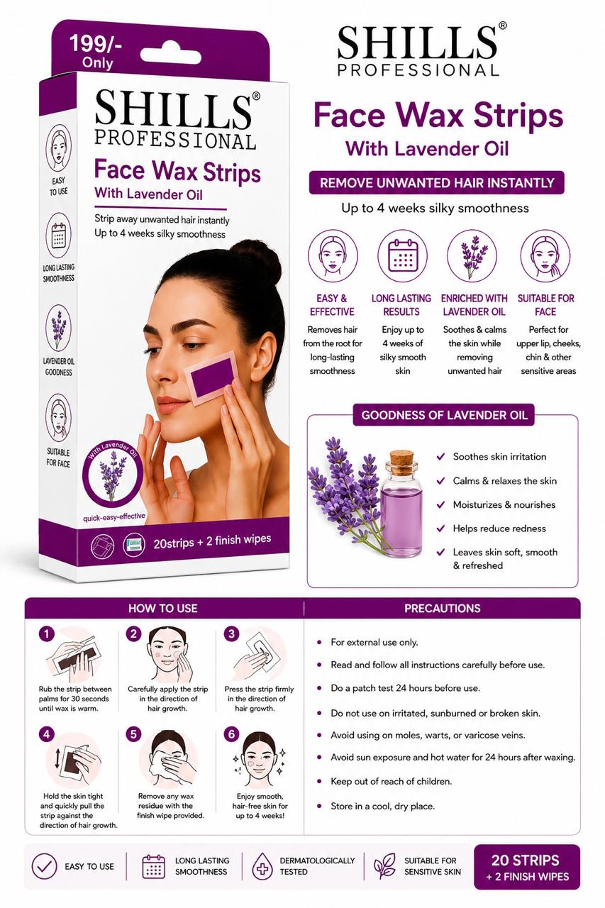 SHILLS FACE WAX STRIPS ( LAVENDER )