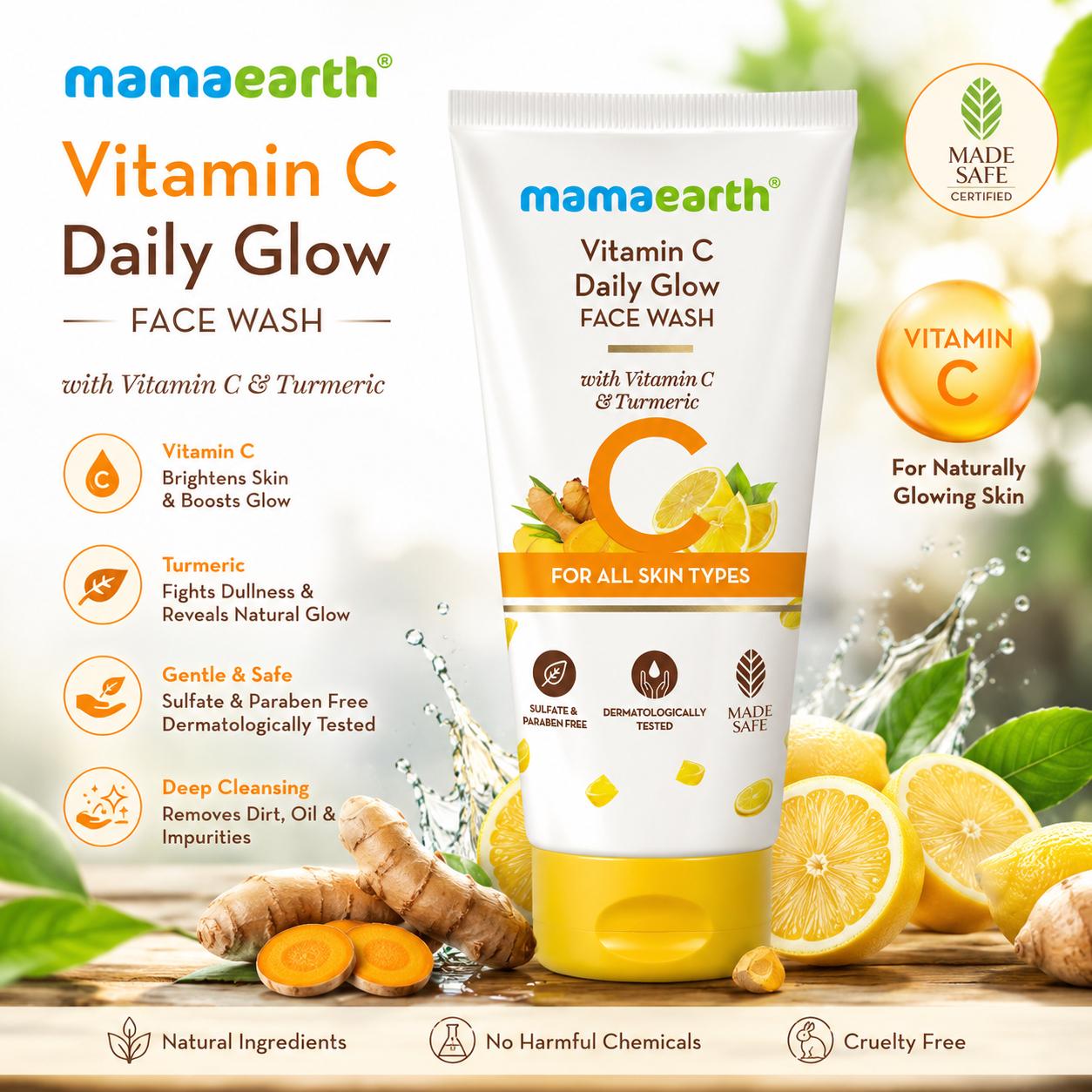 MAMAEARTH VITAMIN C DAILY GLOW FACE WASH 50ml