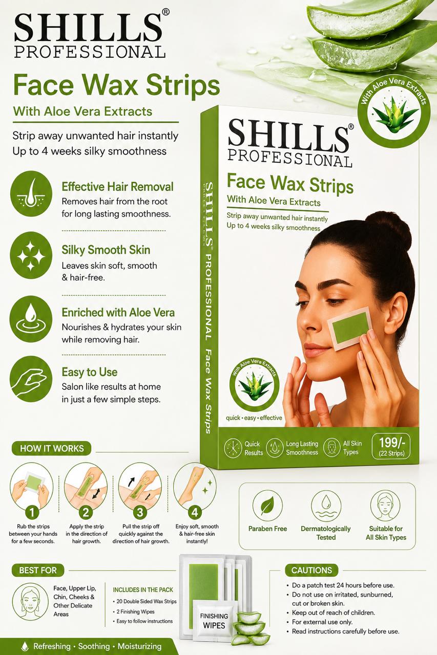 SHILLS FACE WAX STRIPS ( ALOEVERA )